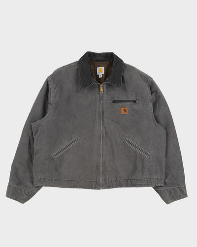 Vintage 90s Carhartt Grey Canvas Zip Up Jacket - XXL