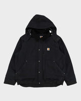 Carhartt Black Canvas Jacket With Detachable Hood - XL