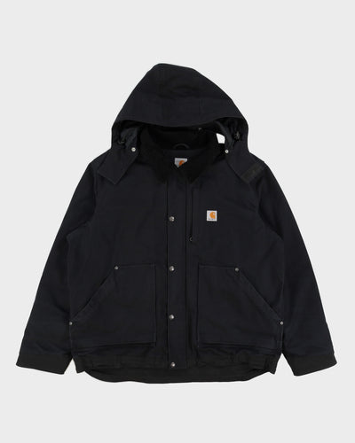 Carhartt Black Canvas Jacket With Detachable Hood - XL