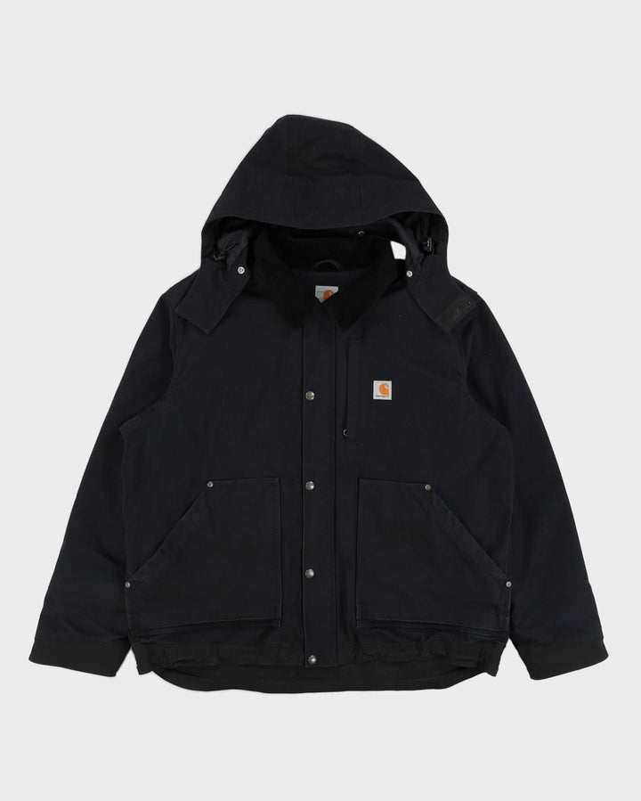 Carhartt Black Canvas Jacket With Detachable Hood - XL