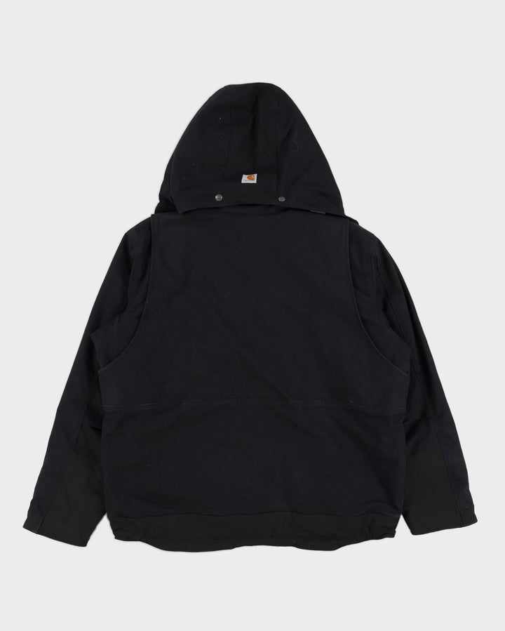 Carhartt Black Canvas Jacket With Detachable Hood - XL