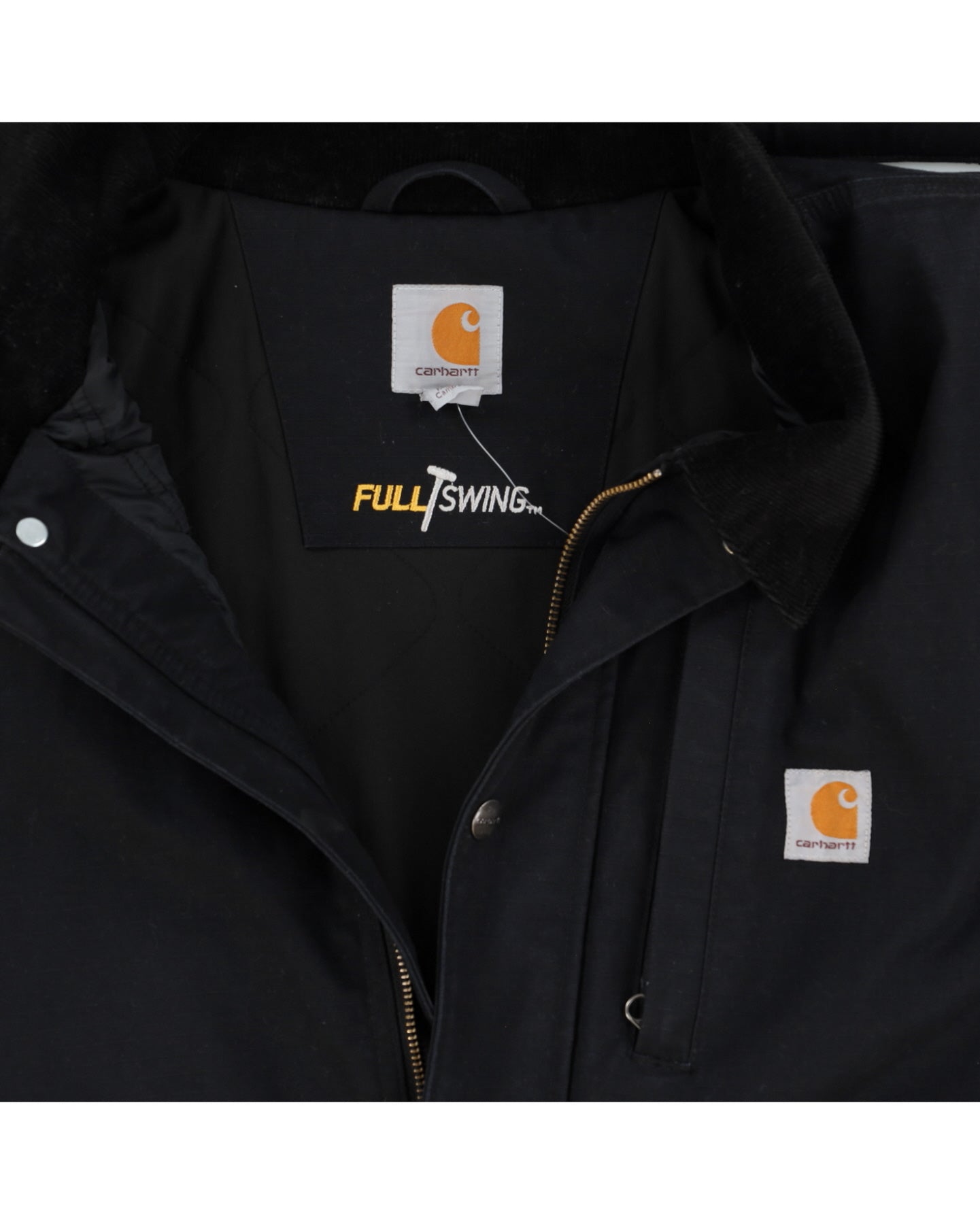 Carhartt Black Canvas Jacket With Detachable Hood - XL