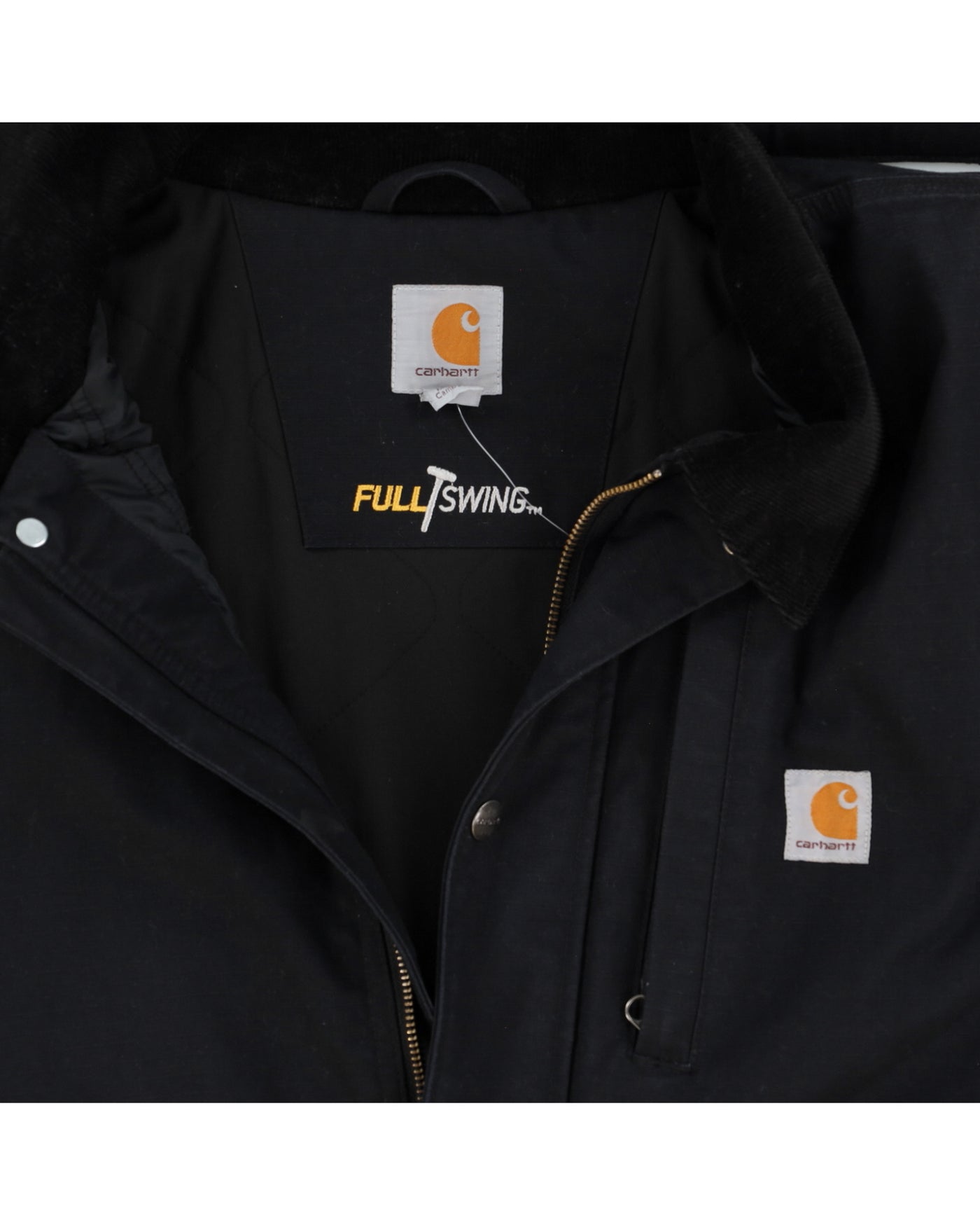 Carhartt Black Canvas Jacket With Detachable Hood - XL
