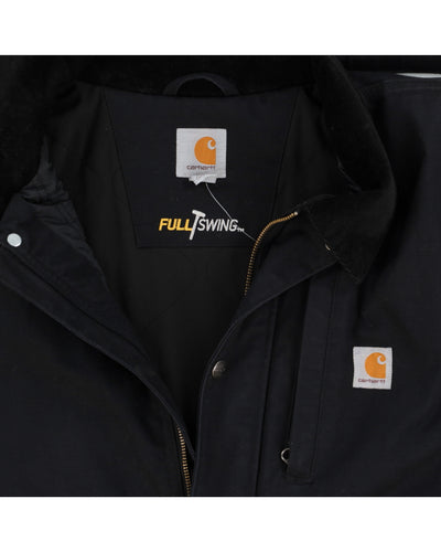Carhartt Black Canvas Jacket With Detachable Hood - XL