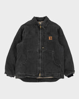 Vintage 90s Carhart Washed Black Zip Up Jacket - L