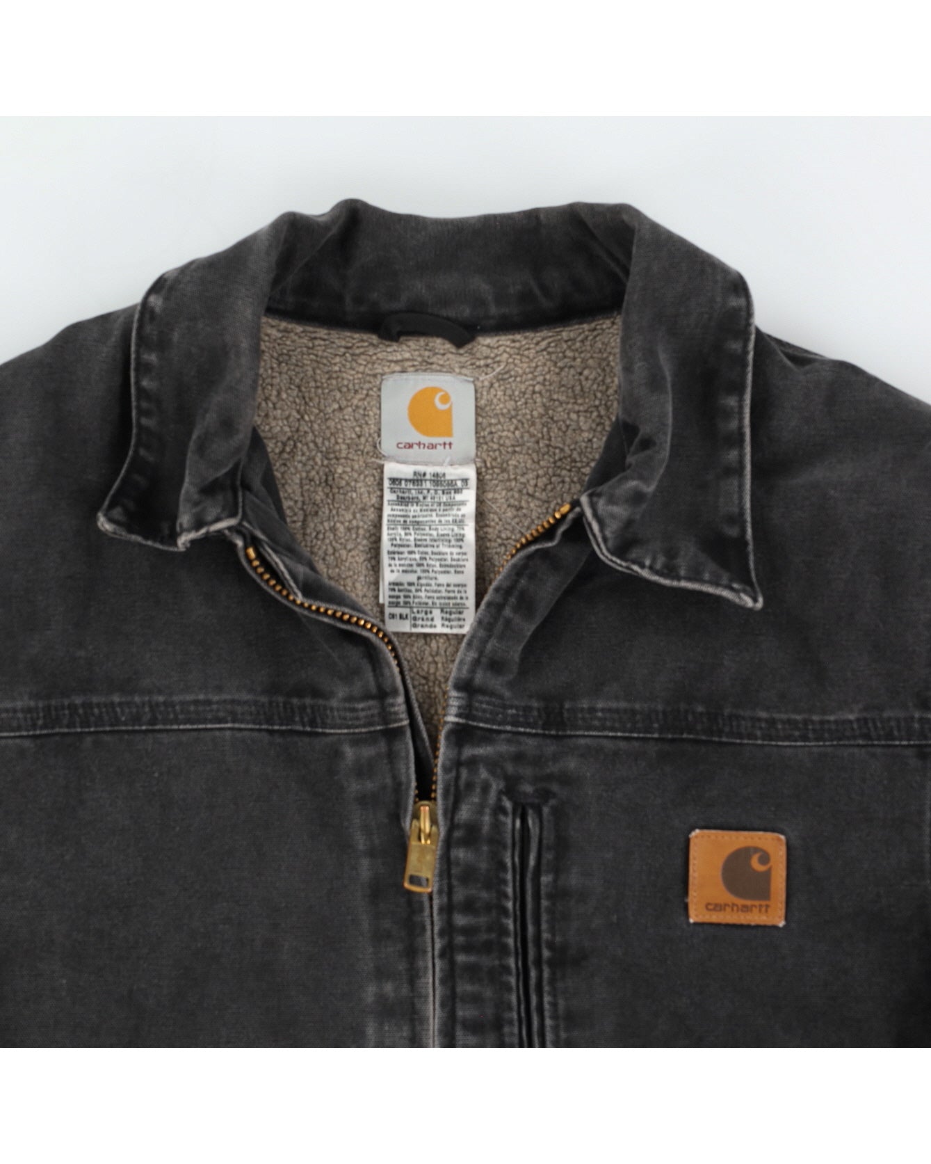 Vintage 90s Carhart Washed Black Zip Up Jacket - L