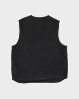 Vintage 90s Washed Black Carhartt Fleece Lined Canvas Vest - XL