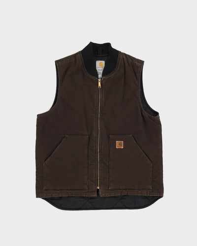 Vintage 90s Carhartt Brown Canvas Vest - L