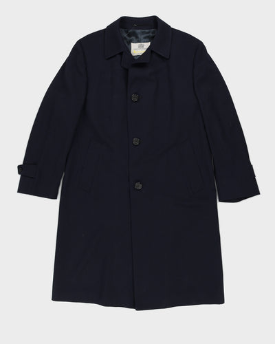 Aquascutum Navy Blue Mac Coat - M