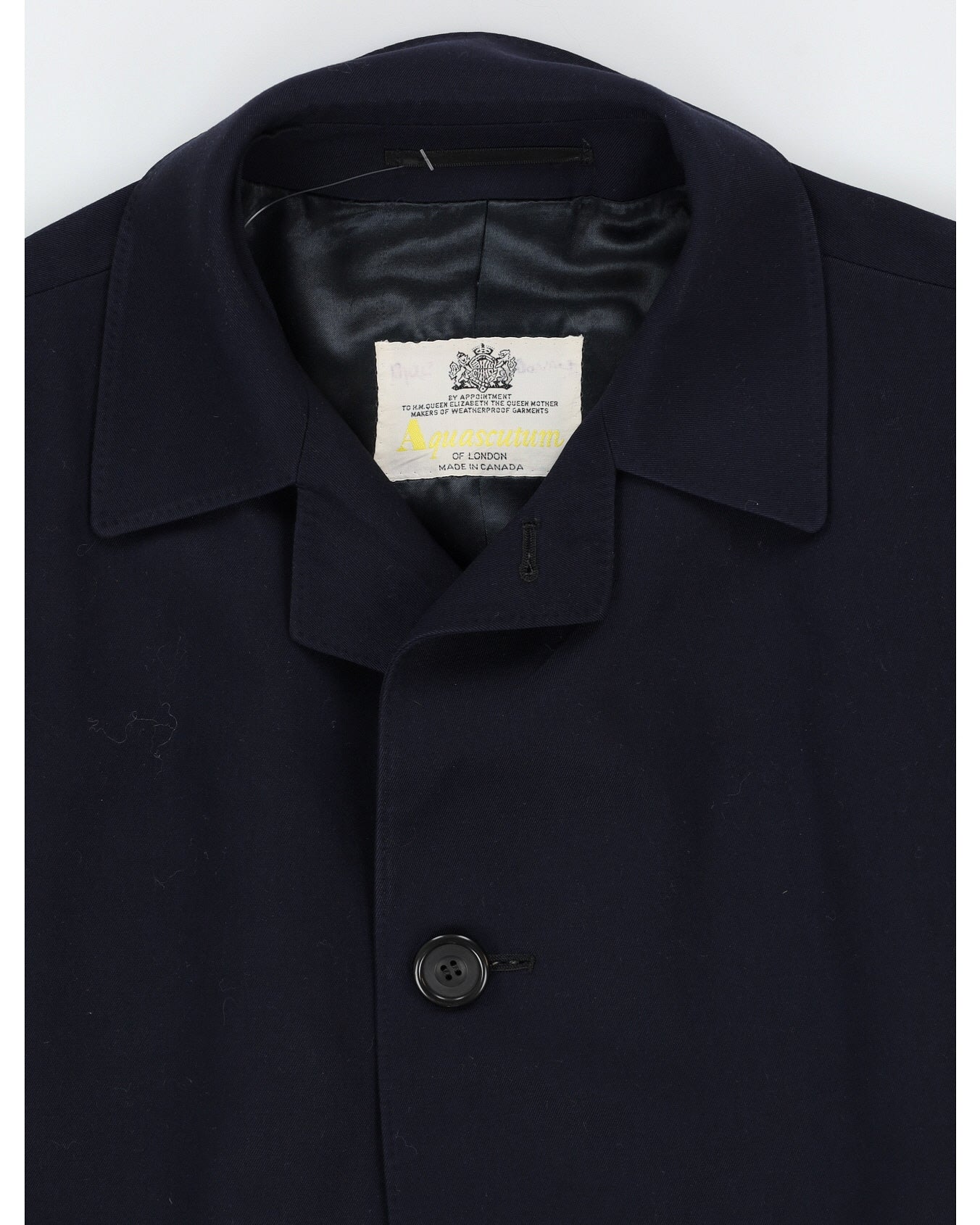 Aquascutum Navy Blue Mac Coat - M