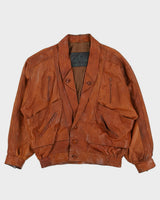 Vintage 90s OMID Brown Leather Jacket - L