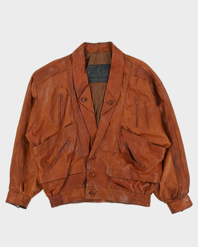 Vintage 90s OMID Brown Leather Jacket - L