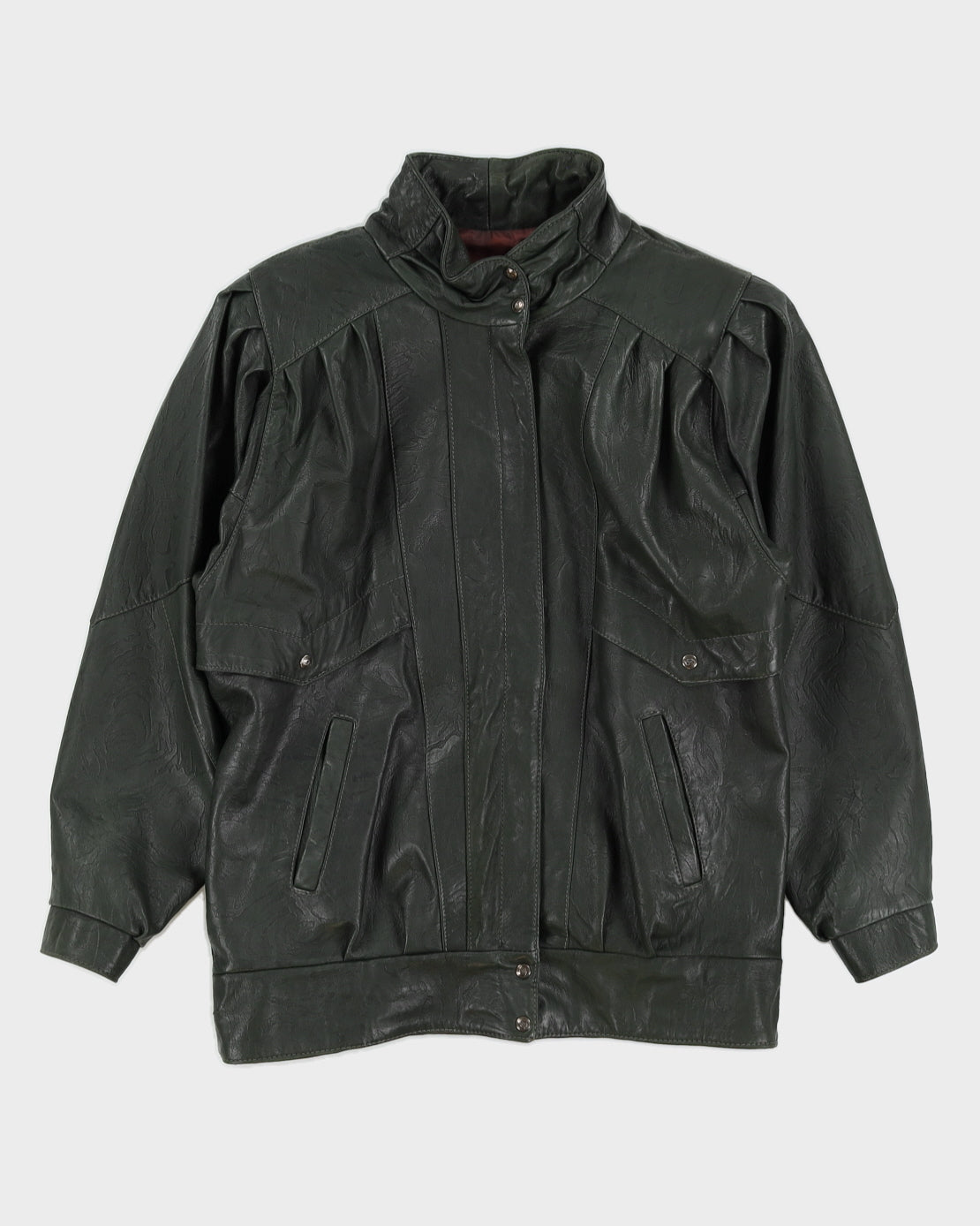 Vintage 80s Oscar Leopold Oversize Leather Jacket - S