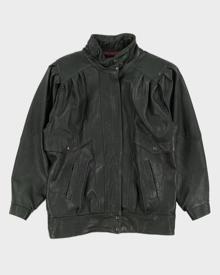 Vintage 80s Oscar Leopold Oversize Leather Jacket - S