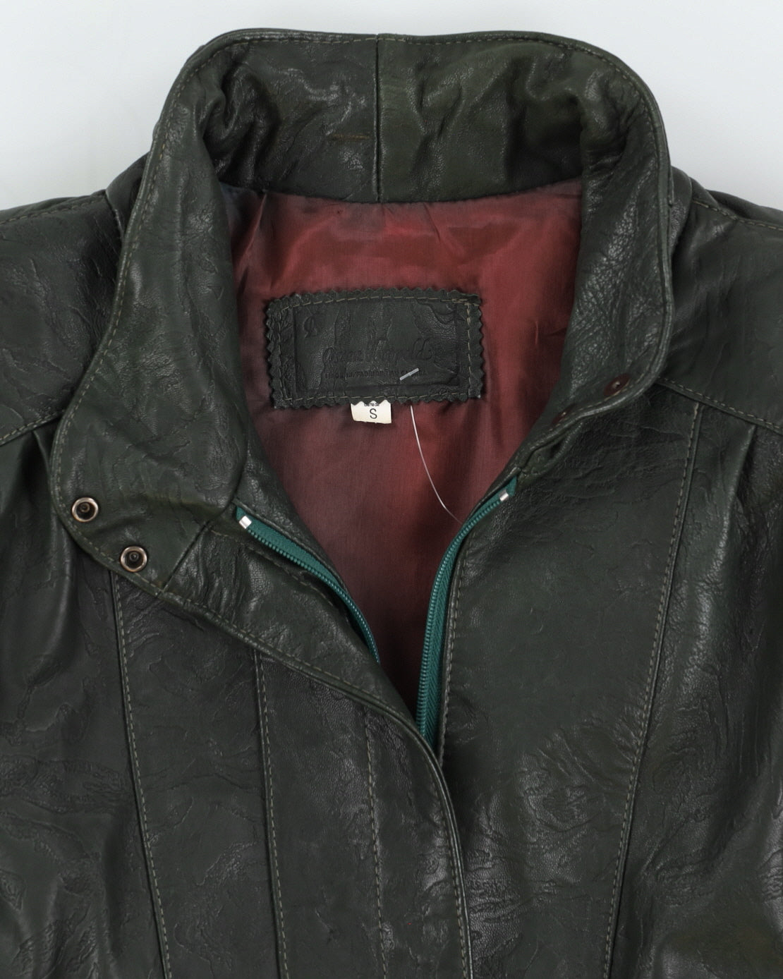 Vintage 80s Oscar Leopold Oversize Leather Jacket - S