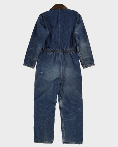 Vintage 70s Padded Distressed Denim Overalls - L