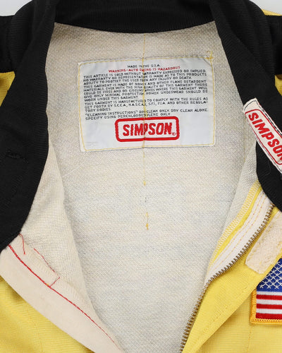 Vintage 90s Simpson Indy Racing League Delphi Bryant Red / Yellow Overalls - M / L