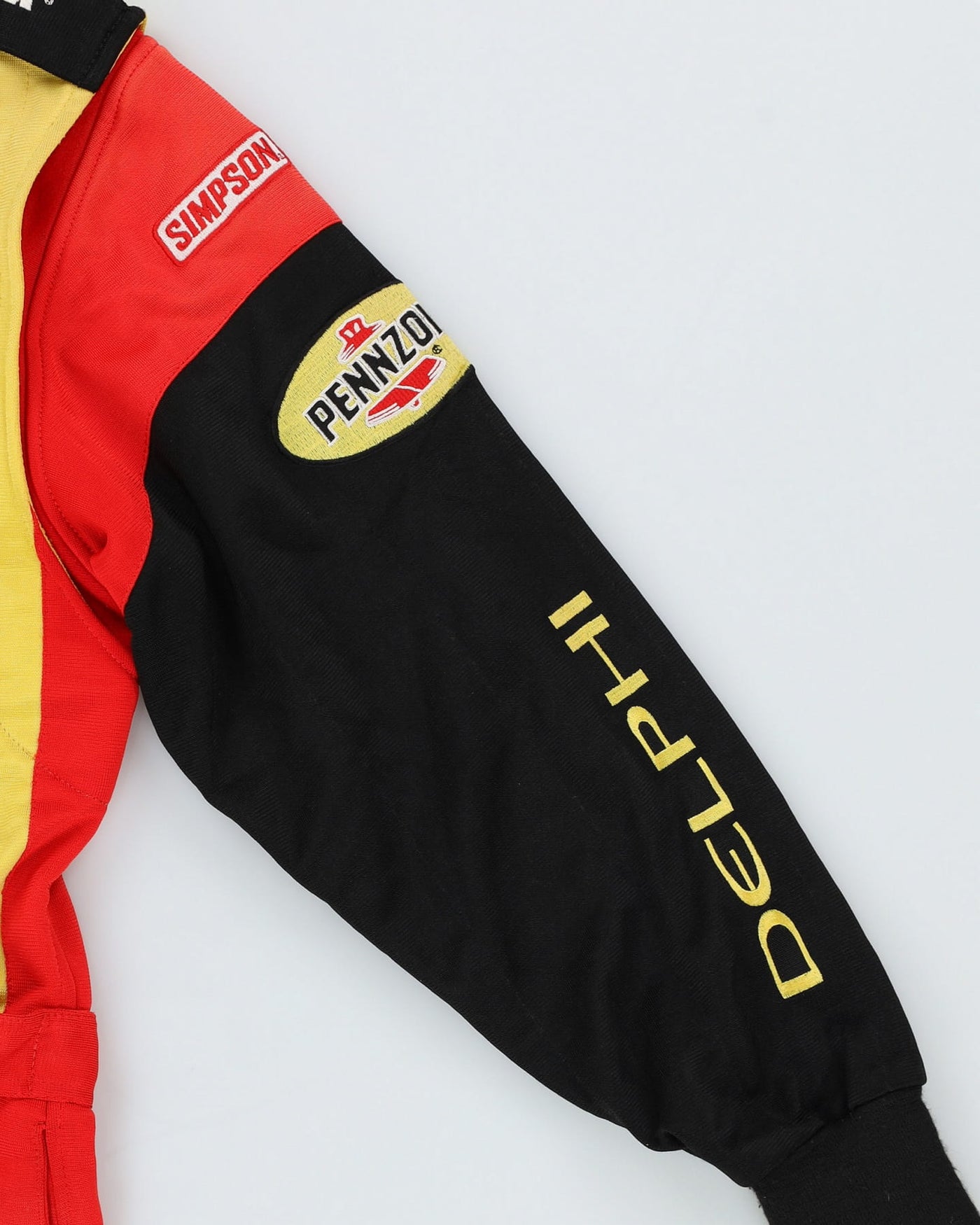 Vintage 90s Simpson Indy Racing League Delphi Bryant Red / Yellow Overalls - M / L