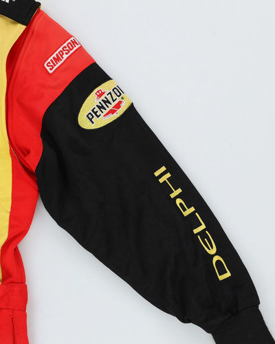 Vintage 90s Simpson Indy Racing League Delphi Bryant Red / Yellow Overalls - M / L