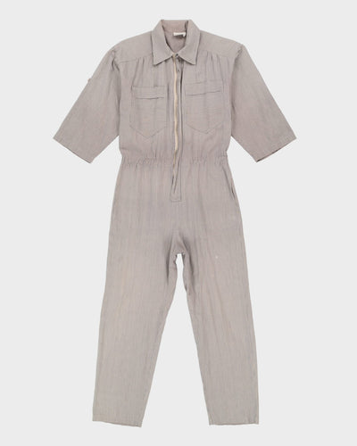 Vintage 90s White / Grey Pinstripe Overalls - CH38 W30