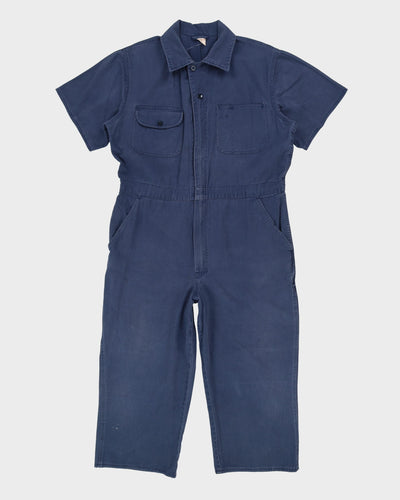 Vintage 90s Navy Short-Sleeve Overalls - CH44 W40