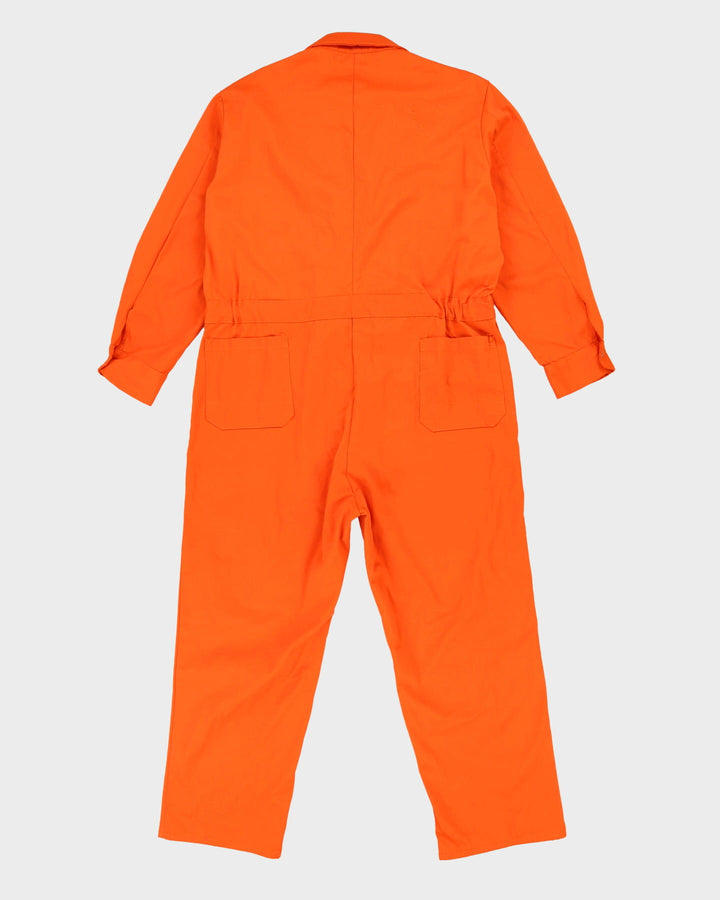 Vintage 80s Orange Plain Overalls - XL