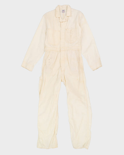 Vintage 60s Lee White Sanforized Denim Overalls - 38R
