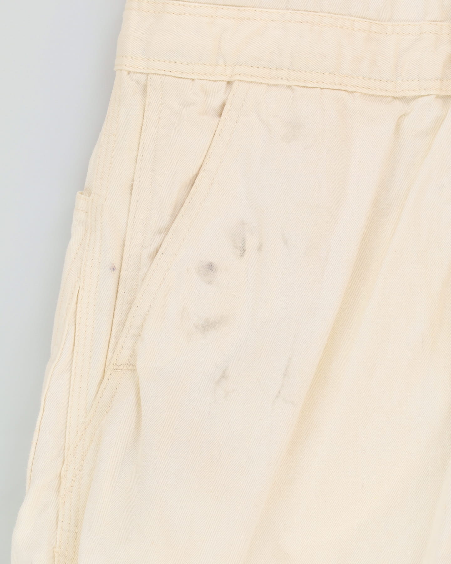 Vintage 60s Lee White Sanforized Denim Overalls - 38R