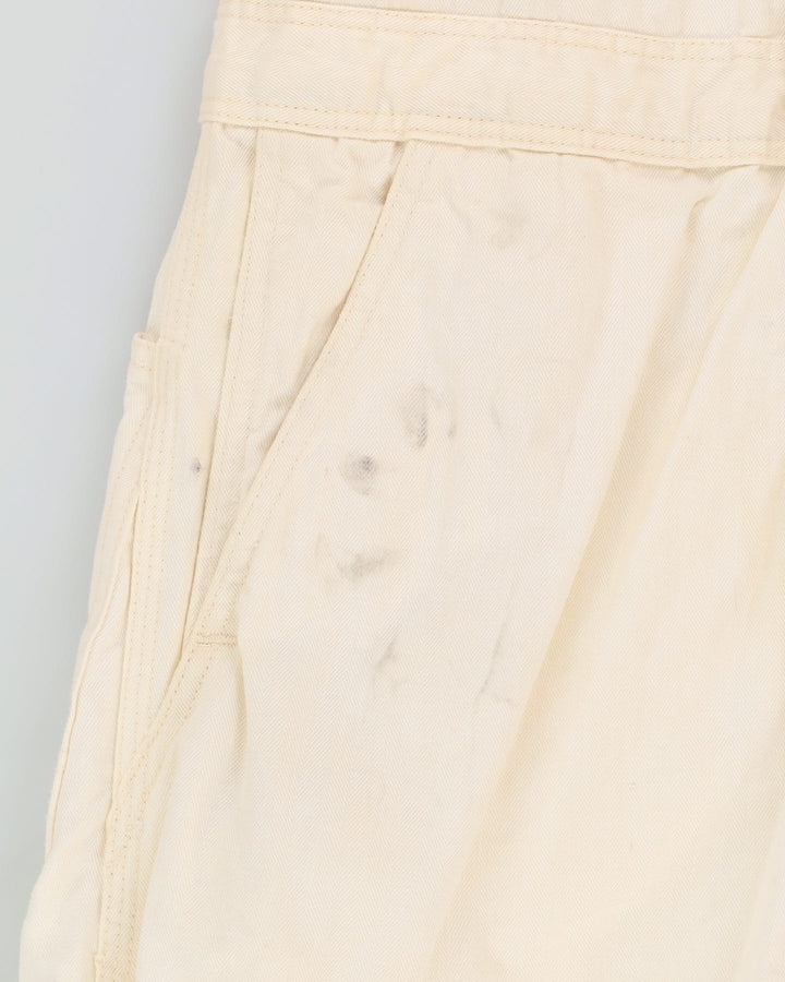 Vintage 60s Lee White Sanforized Denim Overalls - 38R