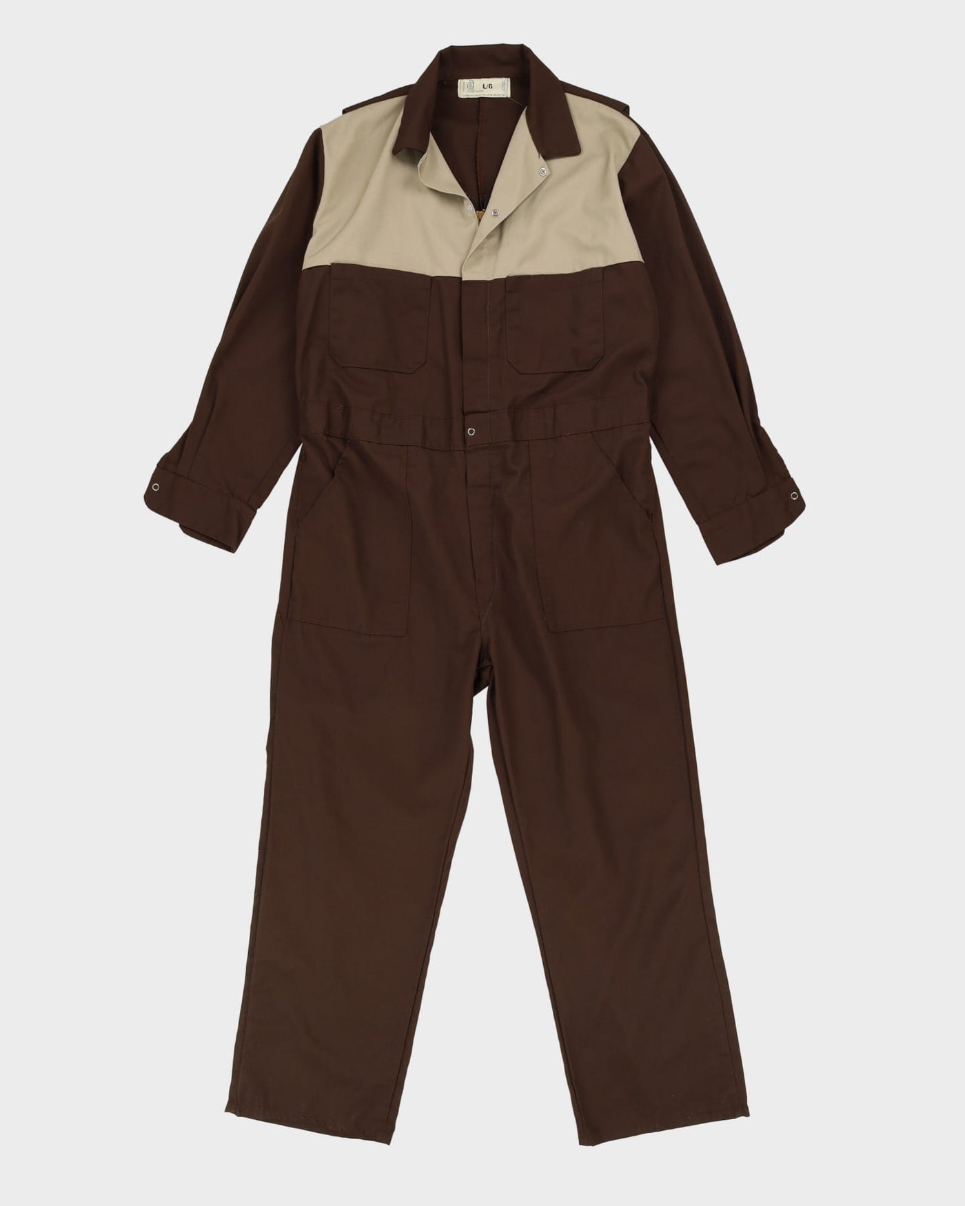 Vintage 90s Brown Workwear Coveralls / Overalls - L