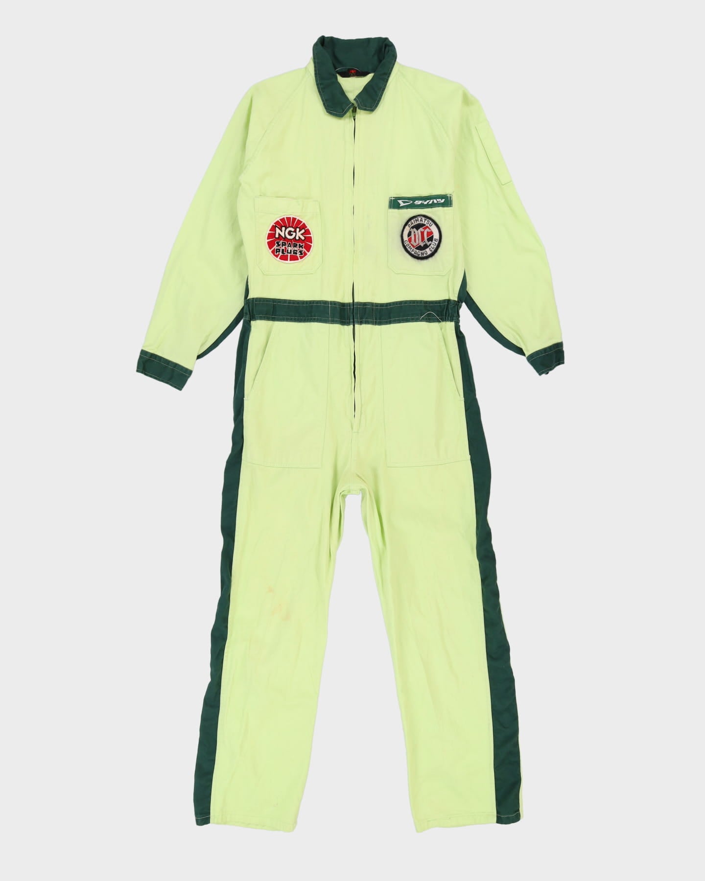 Vintage 80s Daihatsu NGK Green Two Tone Overalls - CH38 W32