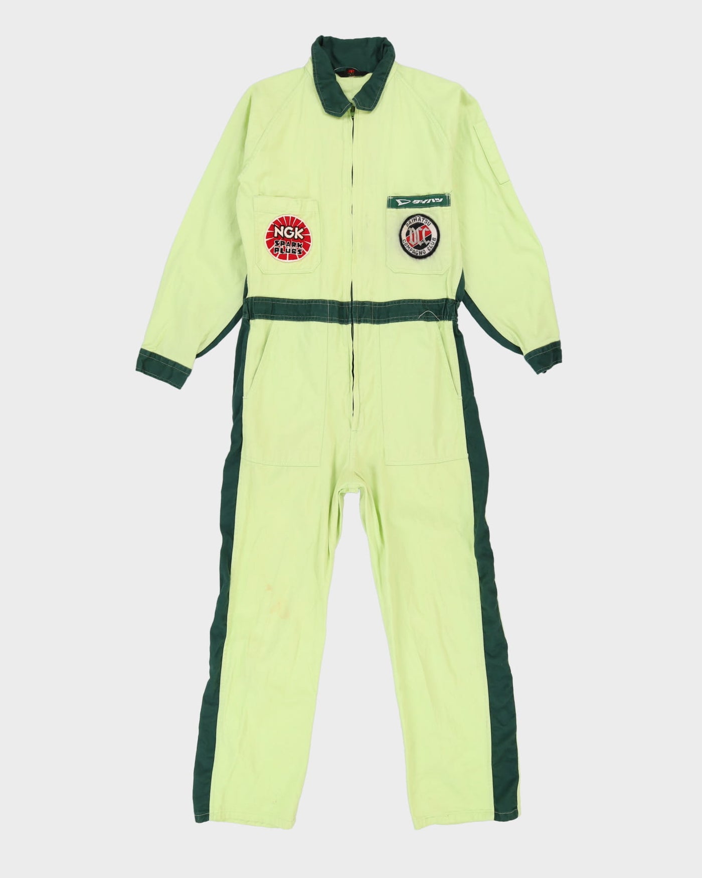Vintage 80s Daihatsu NGK Green Two Tone Overalls - CH38 W32
