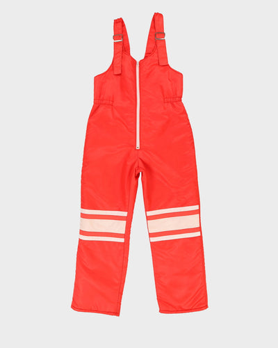 1980s Rd And White Salopette Dungarees - S