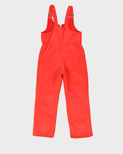 1980s Rd And White Salopette Dungarees - S