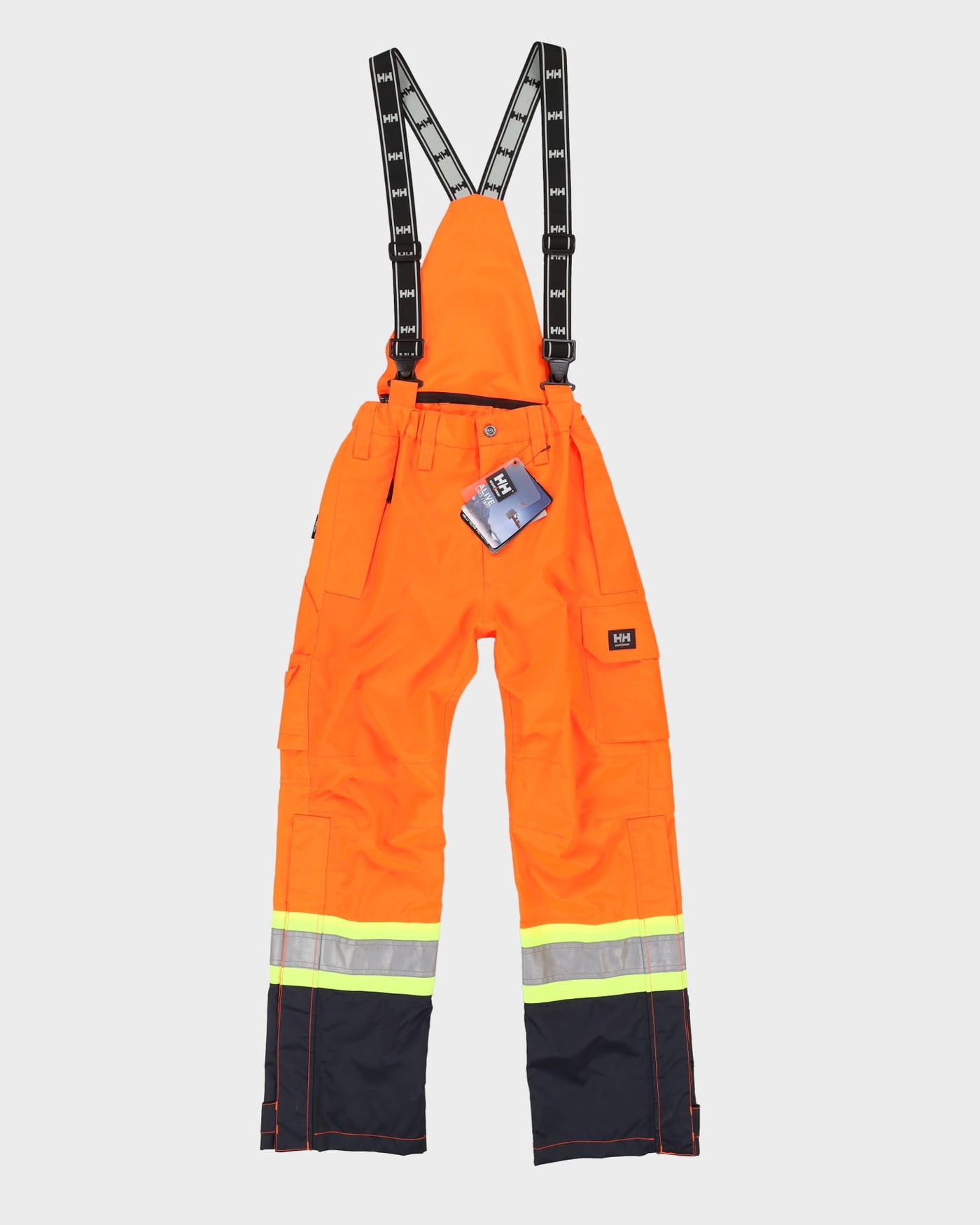 Deadstock With Tags Helly Hansen Orange Hi Vis Salopettes - XS