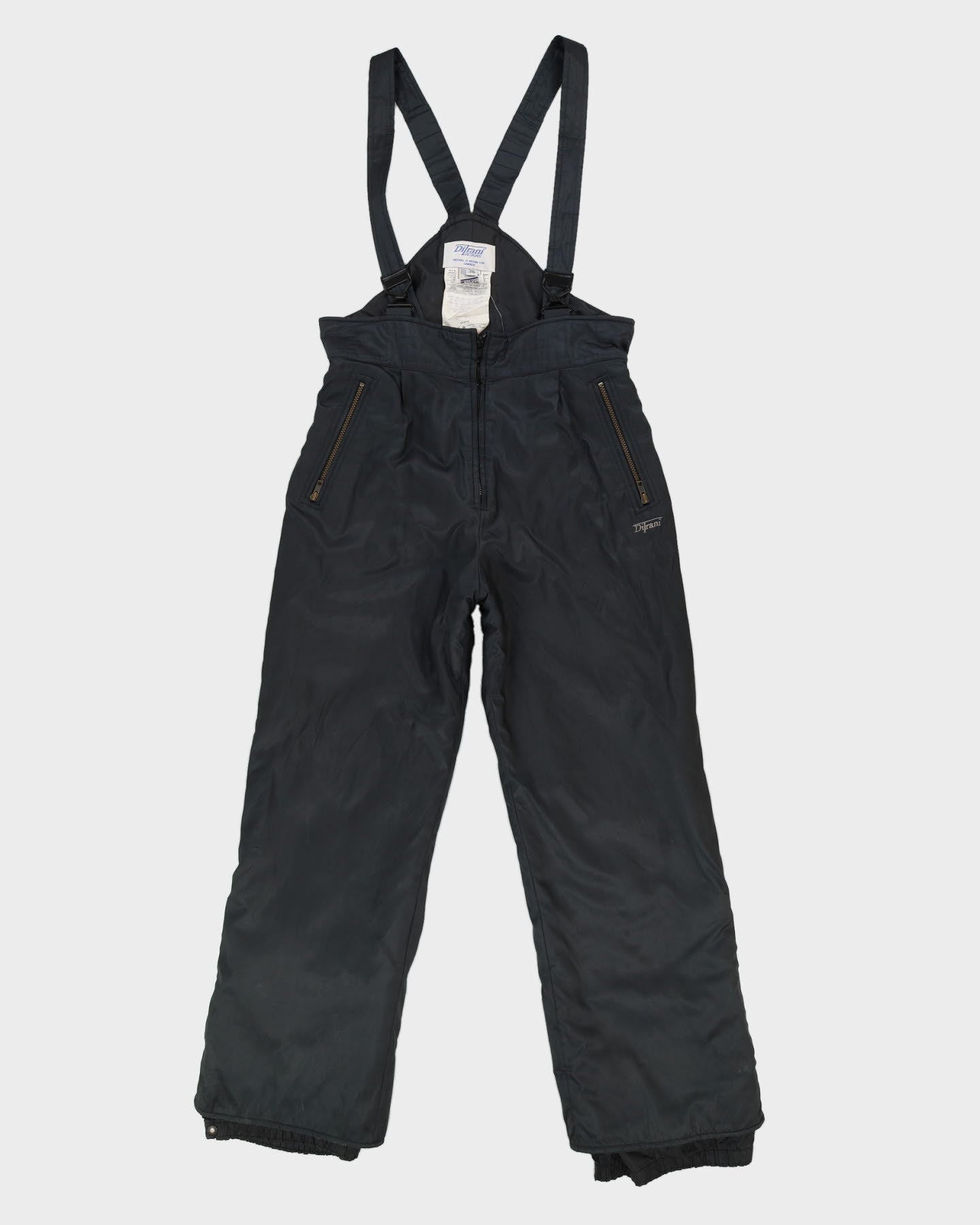 Vintage 80s Ditrani Designs Black Ski Salopettes - L