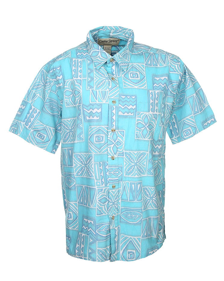 Hawaiian Cotton Blue Summer Shirt - XL
