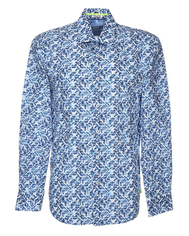 Bugatchi Patterned Cotton Shirt - L