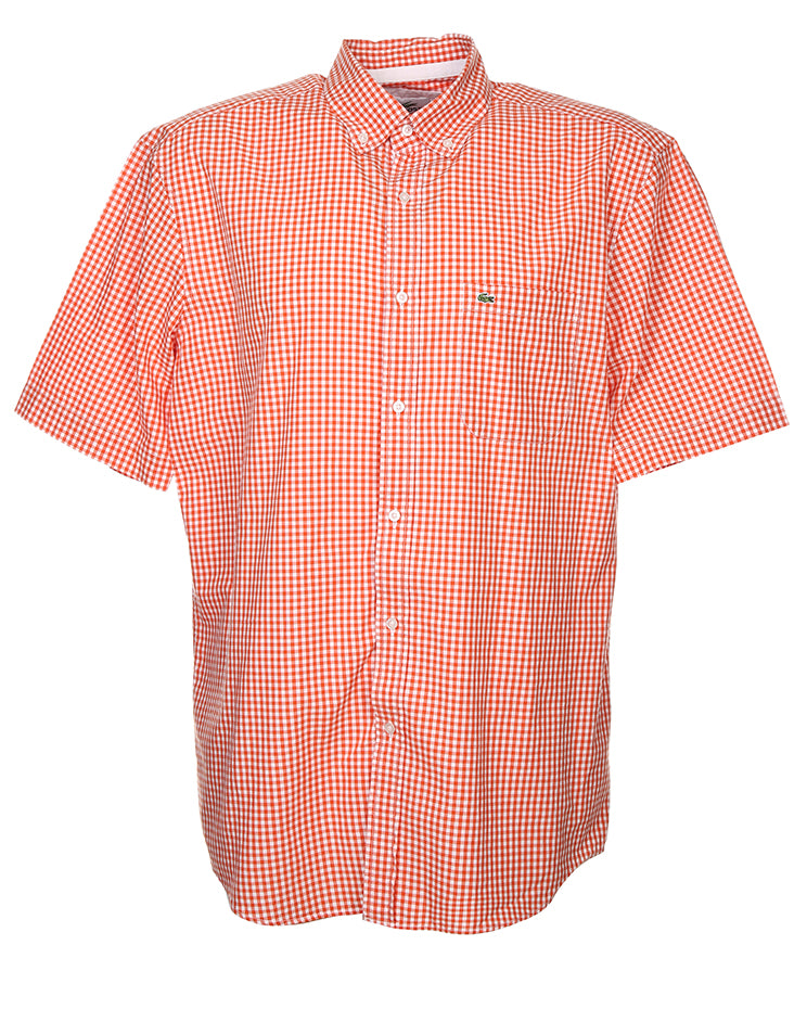 Lacoste gingham check short sleeve shirt - XXL