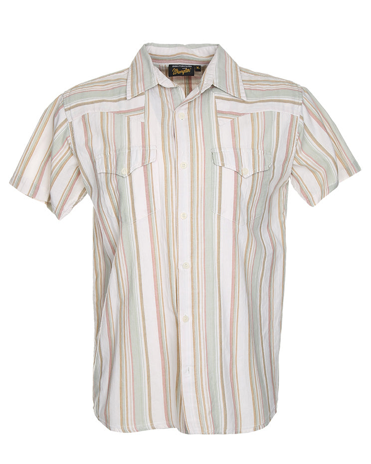 Vintage Wrangler Striped Short Sleeve Shirt - XL