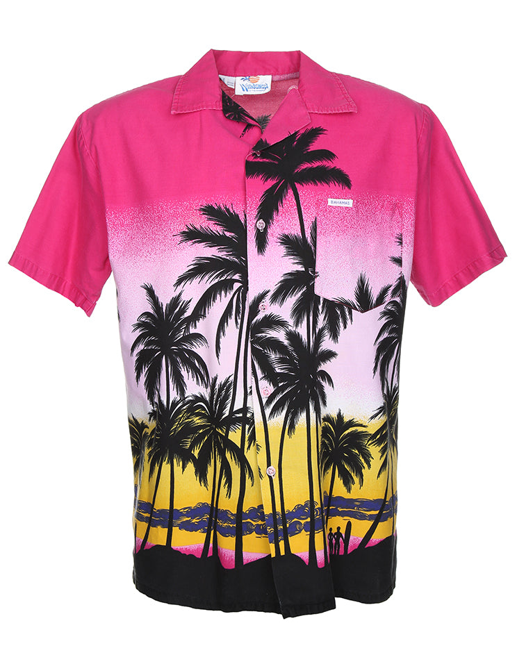Vintage 80s Hawaiian beach scene shirt - XL