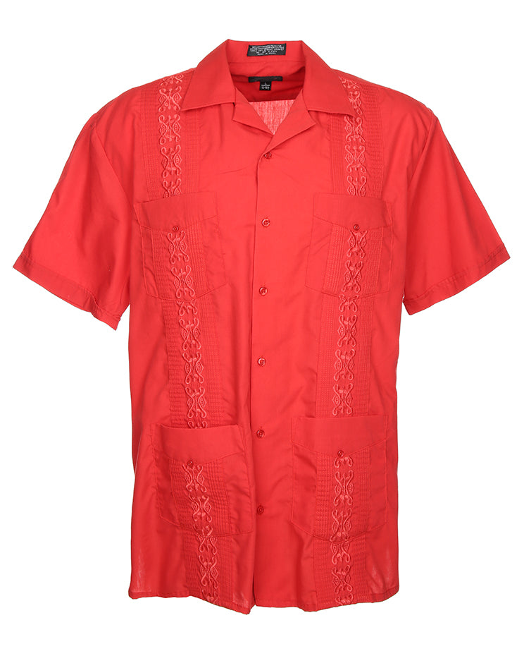 Vintage embroidered plain short sleeve shirt - L