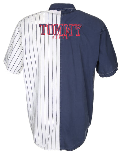 Vintage 90s Tommy Jeans stripe short sleeve shirt - M