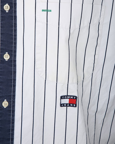 Vintage 90s Tommy Jeans stripe short sleeve shirt - M