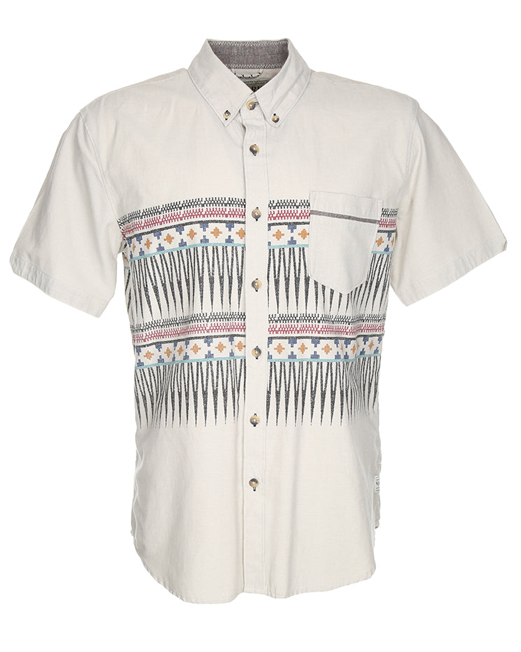 Vintage pattern short sleeve shirt - L