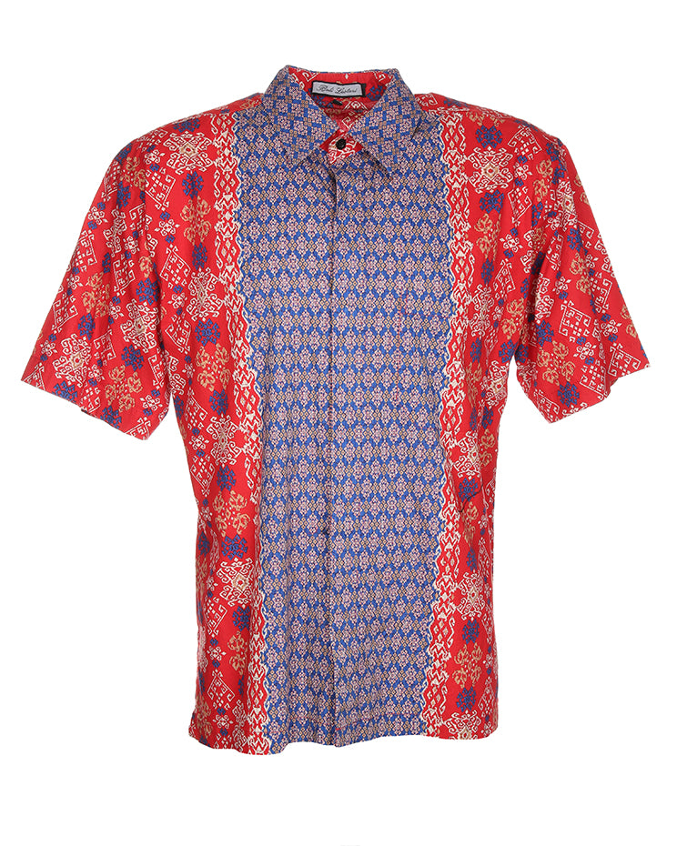 Vintage pattern short sleeve shirt - XL