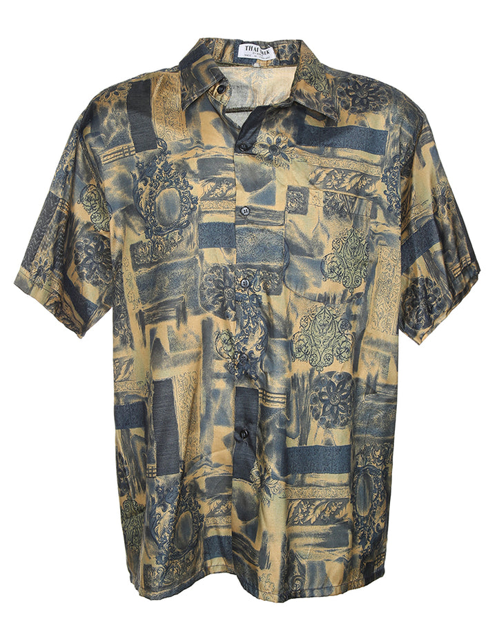 Vintage Thai Silk pattern shirt - XXL