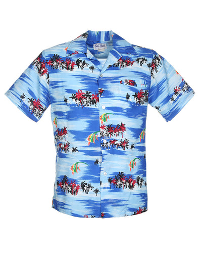 Vintage 70s Kai Nani beach scene Hawaiian shirt - L
