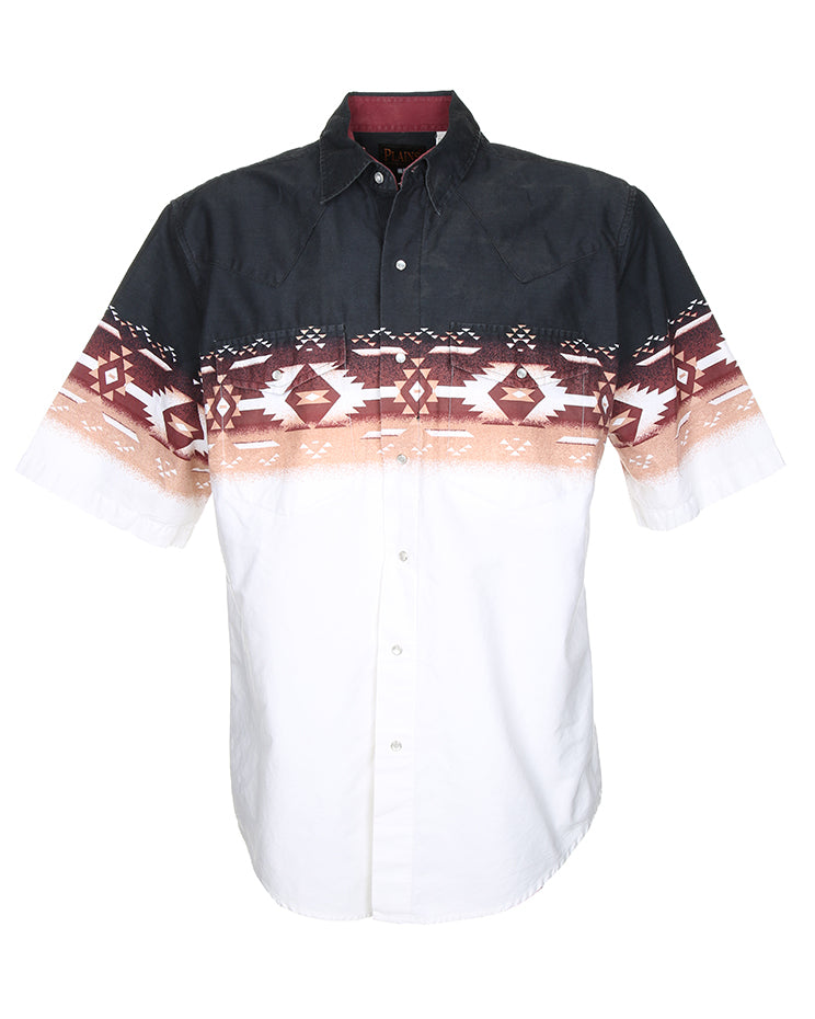 Vintage Plains western pattern short sleeve shirt - XXL