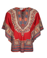 Vintage patterned tunic shirt - L
